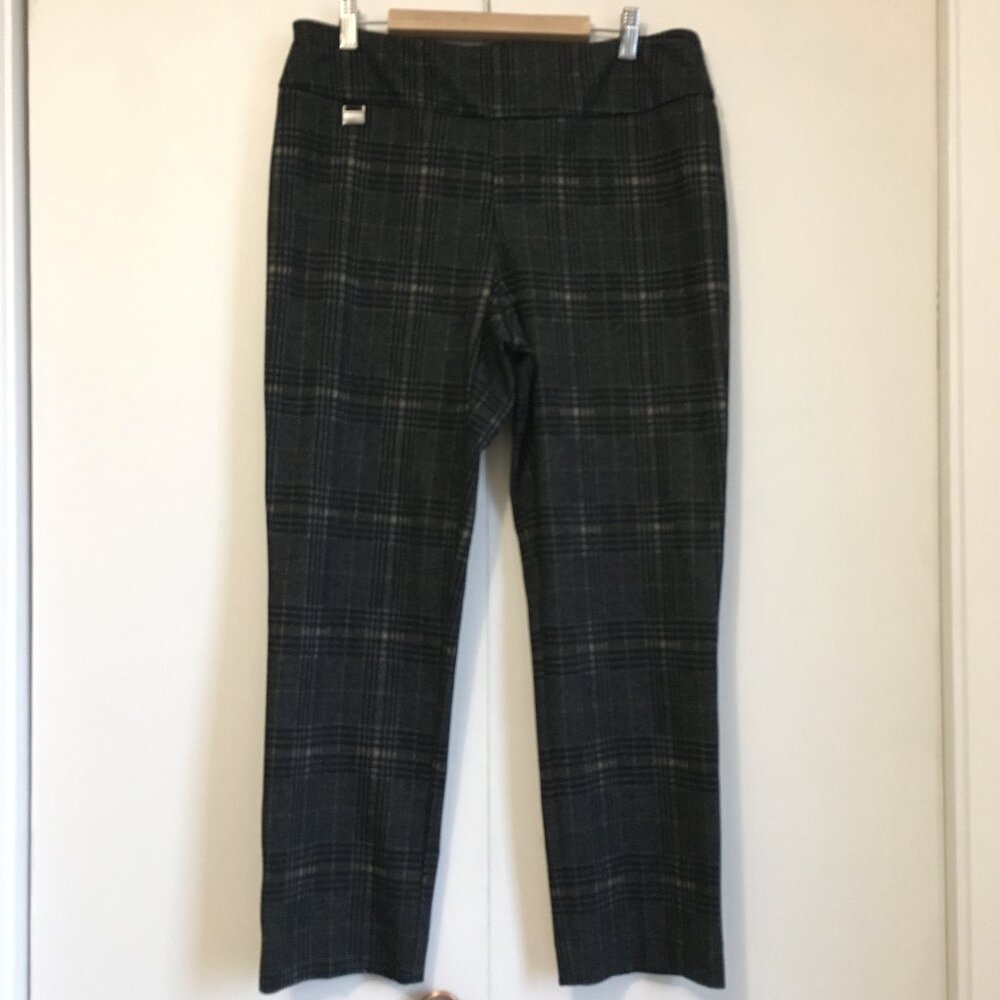 LISETTE L. Montreal Designer Plaid Rayon Blend Trousers - Size 12